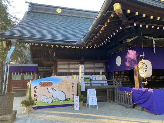 2019年12月31日早朝の大國魂神社の様子
