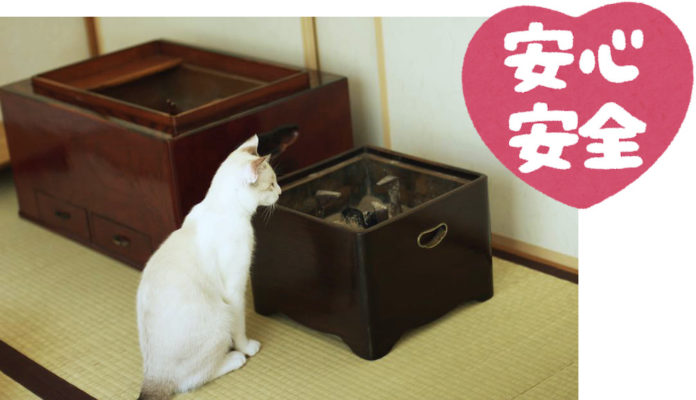 室内で火鉢を使うのは安全という写真 猫 ユーリ