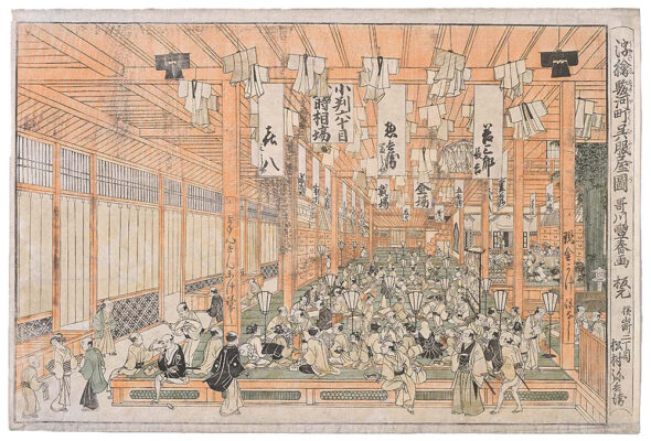 三井越後屋さんの中の様子　in 江戸時代