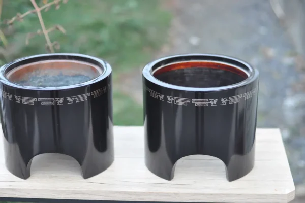 昭和前期　漆塗りの火箸（茶道具）の画像