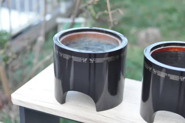 昭和前期　漆塗りの火箸（茶道具）の画像