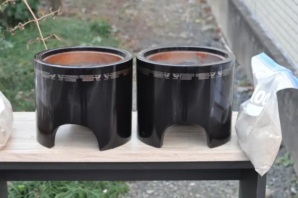 昭和前期　漆塗りの火箸（茶道具）の画像
