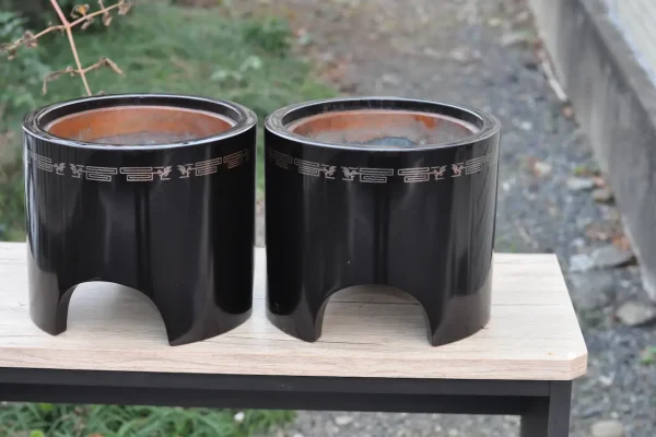 昭和前期　漆塗りの火箸（茶道具）の画像