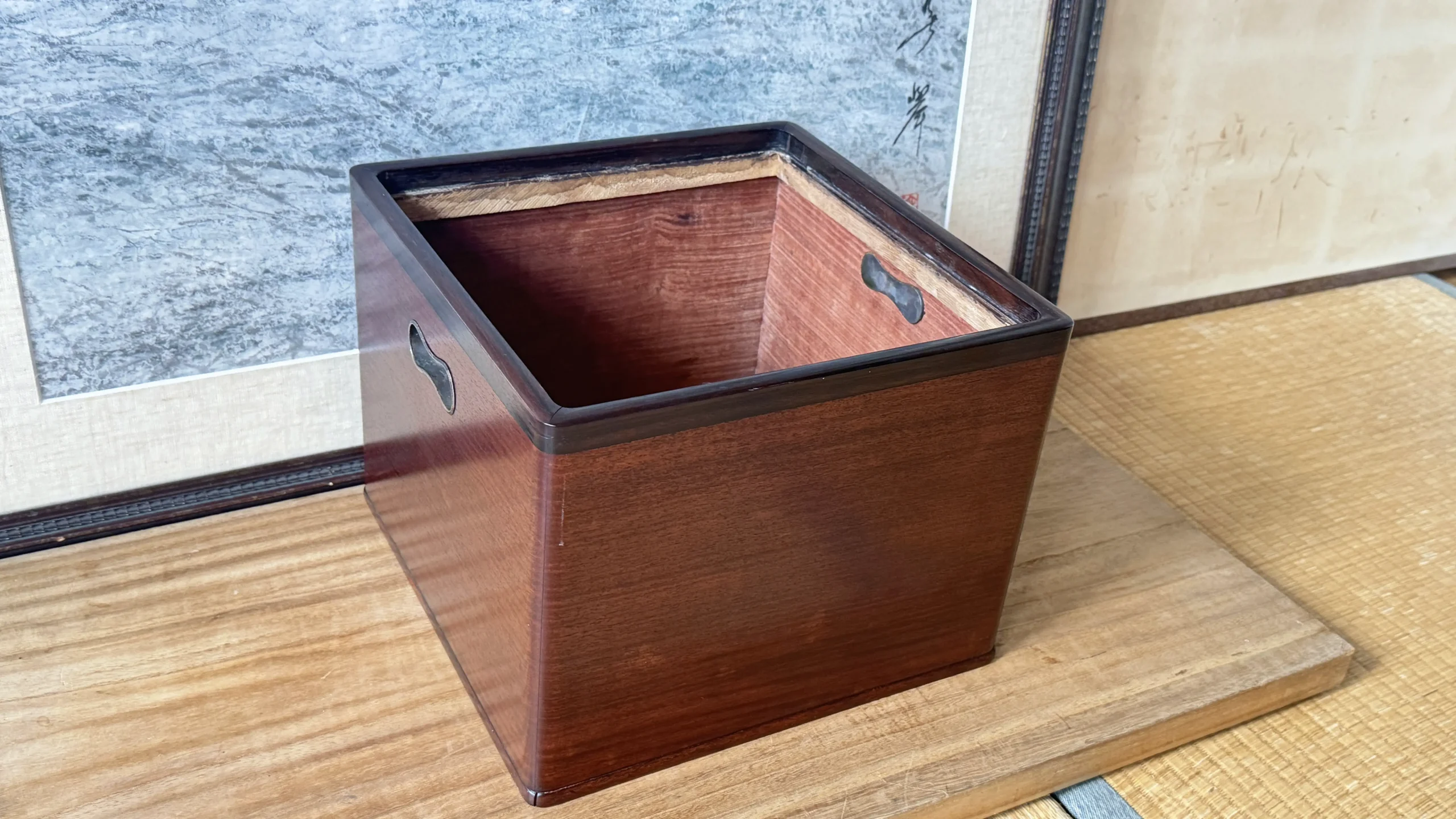 4年ぶり! 黒檀の手炙り火鉢(良品)昭和20年前後作 - 画像 (10)