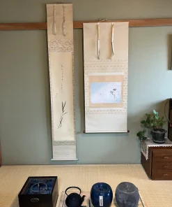 黒檀の火鉢のフルセット　掛軸までのオール